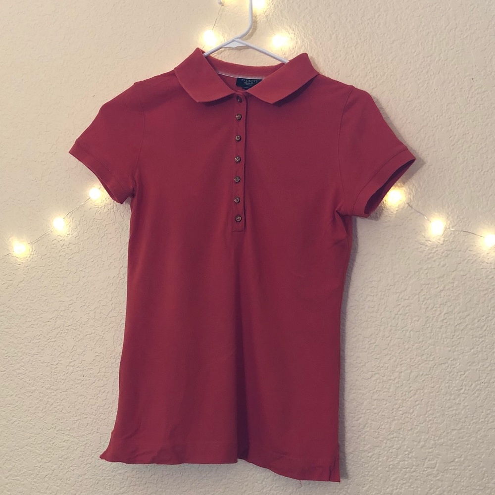 Orange Petite Short Sleeve Polo Shirt